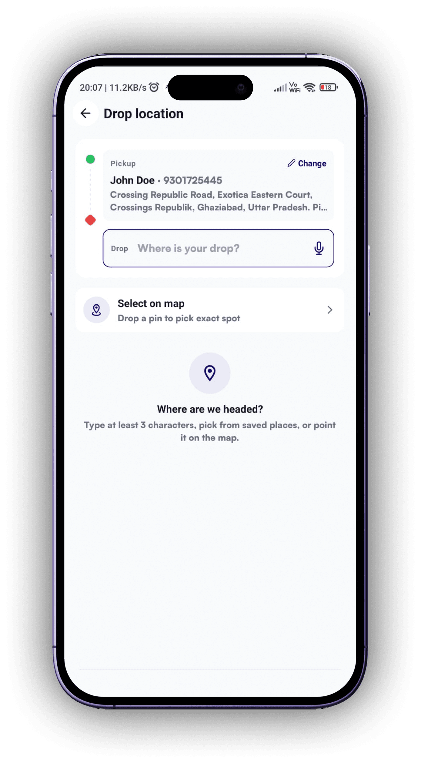Pick from trusted services screen