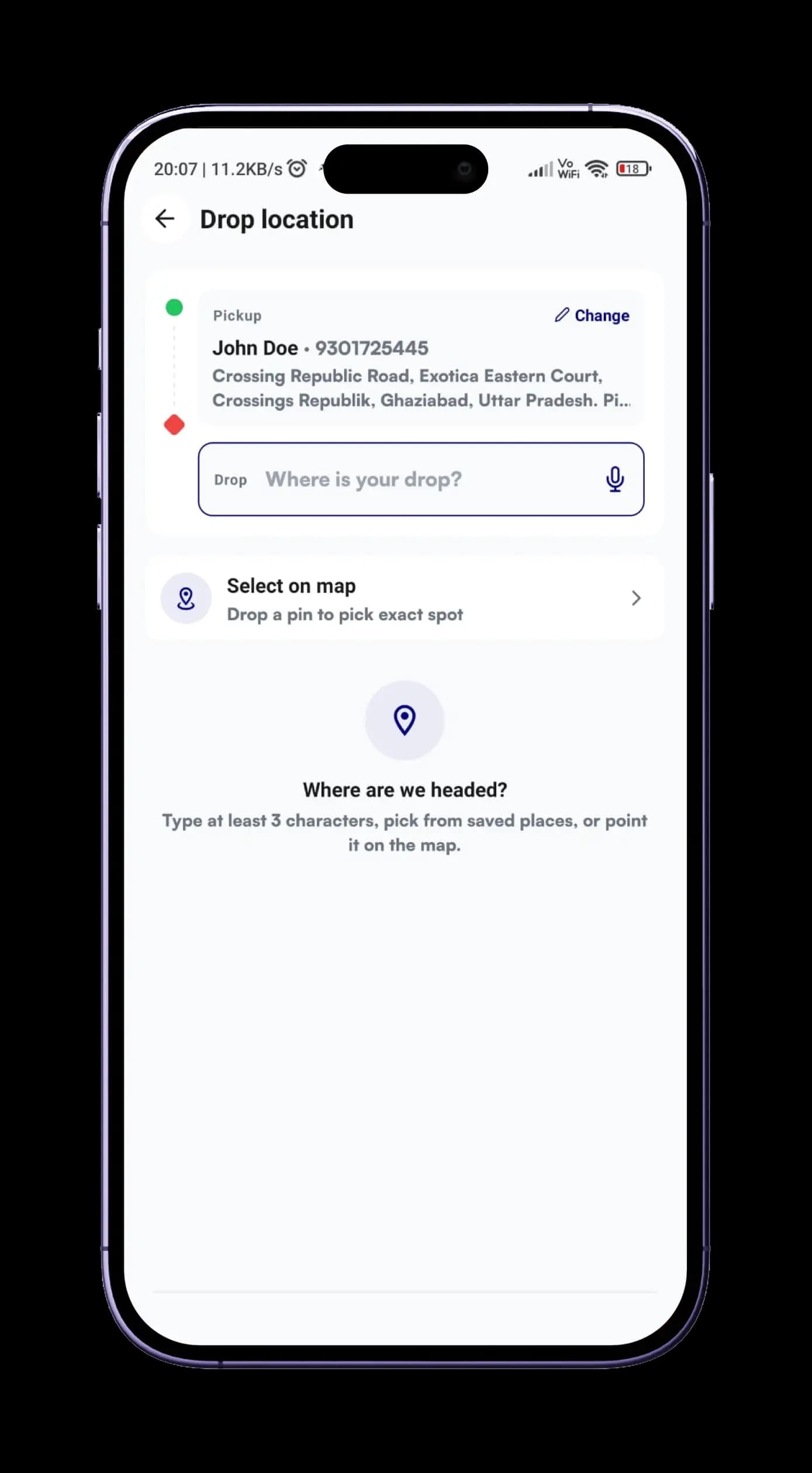 Pick from trusted services screen