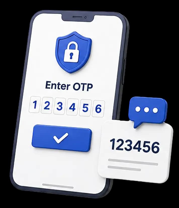 Phone showing a secure OTP entry screen